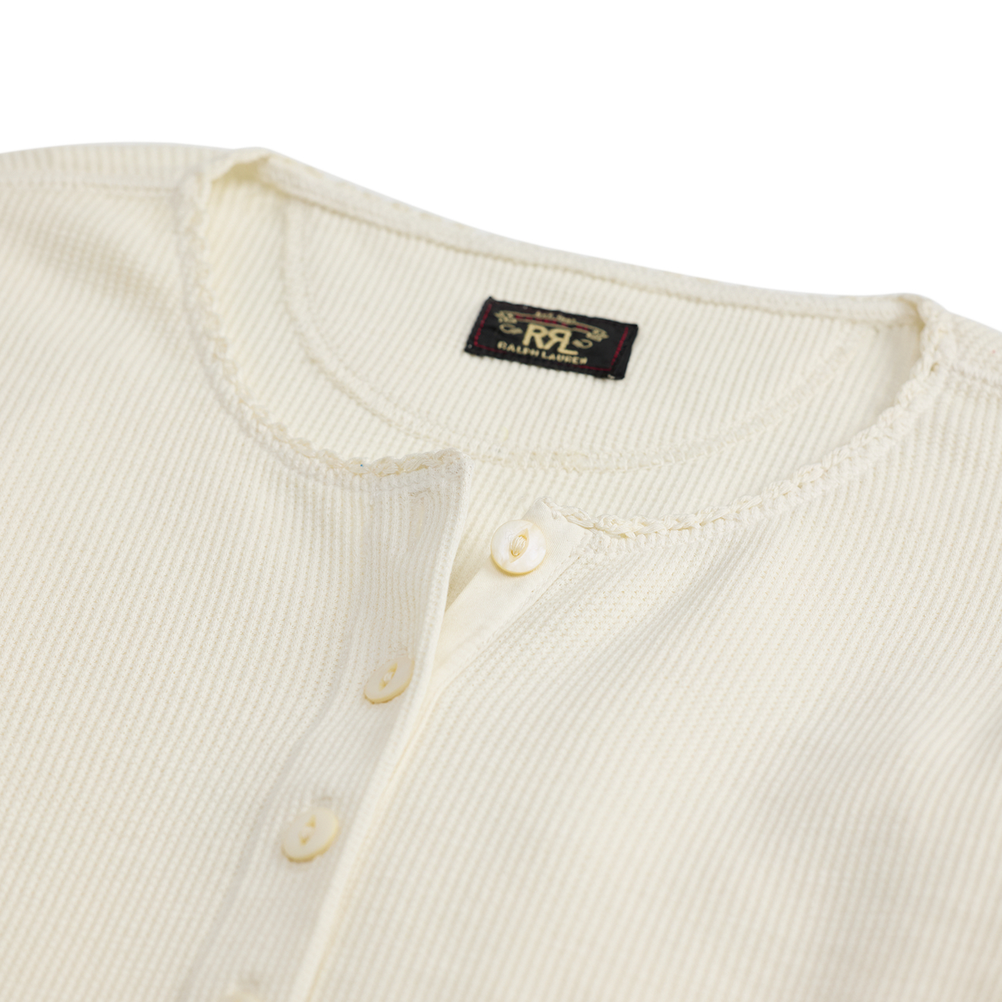 Женская рубашка Ralph Lauren Stretch Waffle-Knit Henley, цвет: Состаренный кремовый — фото 6
