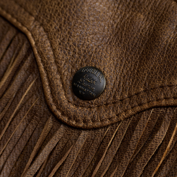 Lederjacke mit Lammfell und Fransen