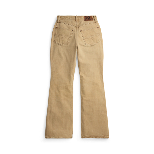 Embroidered Tan Bootcut Jean