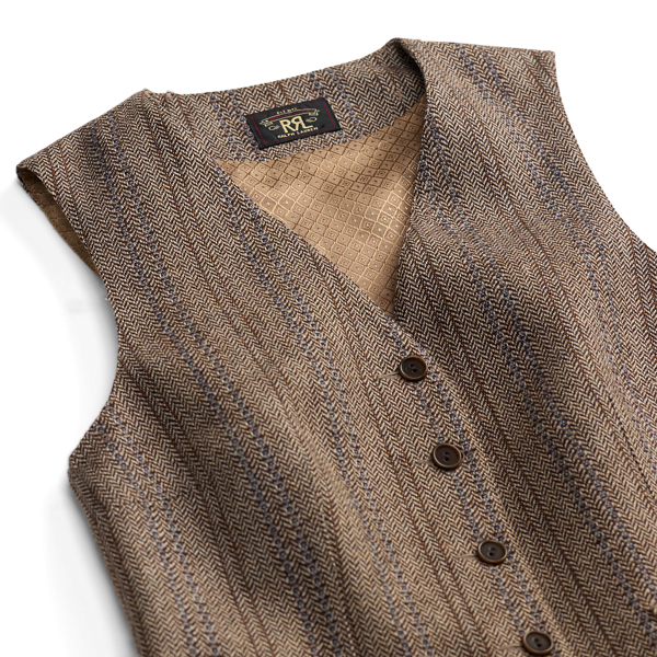 Wool-Cotton Herringbone Vest