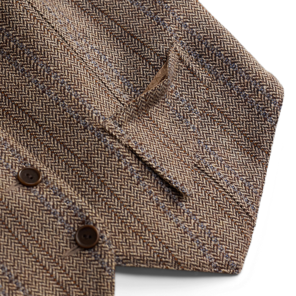 Wool-Cotton Herringbone Vest
