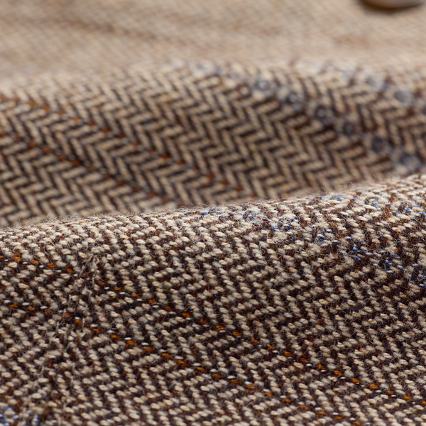 Wool-Cotton Herringbone Vest