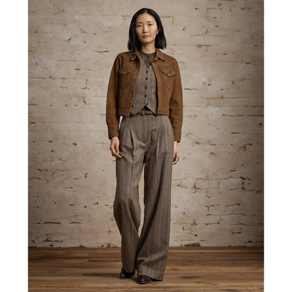 Wool-Cotton Herringbone Vest