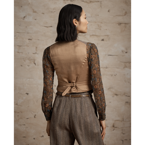 Wool-Cotton Herringbone Vest