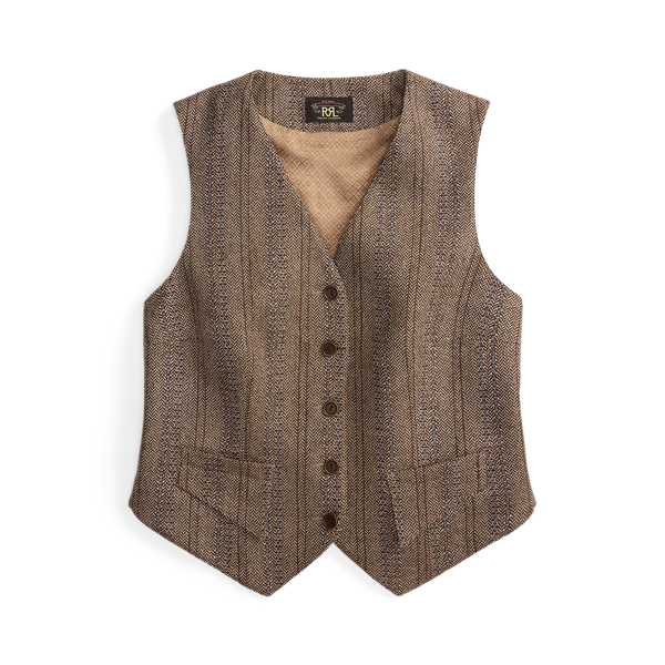 Wool-Cotton Herringbone Vest