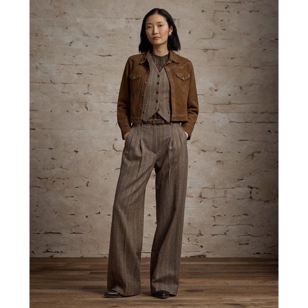 Wool-Cotton Herringbone Pant