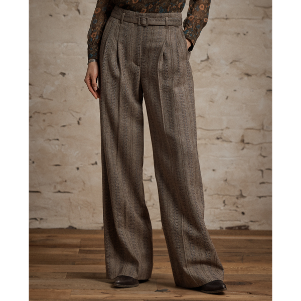 Wool-Cotton Herringbone Pant