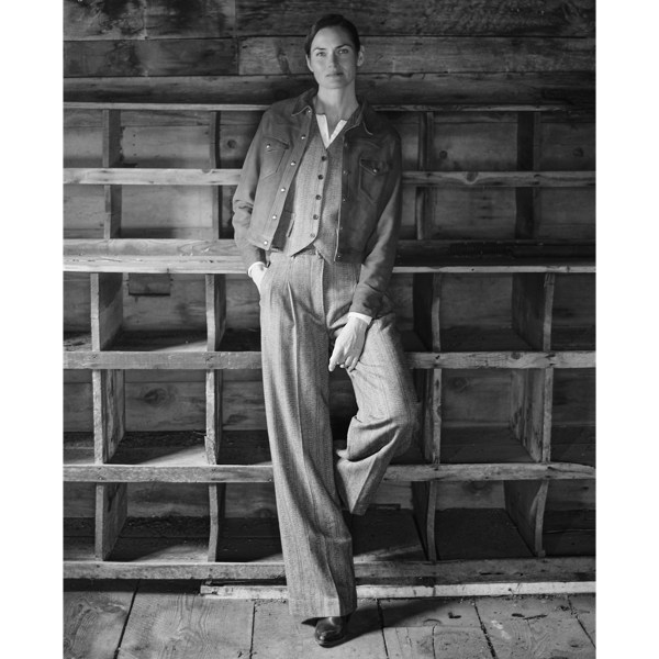 Wool-Cotton Herringbone Pant