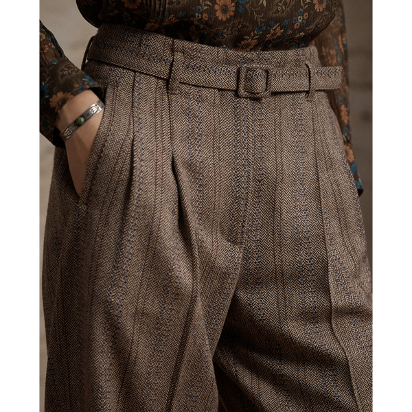 Wool-Cotton Herringbone Pant