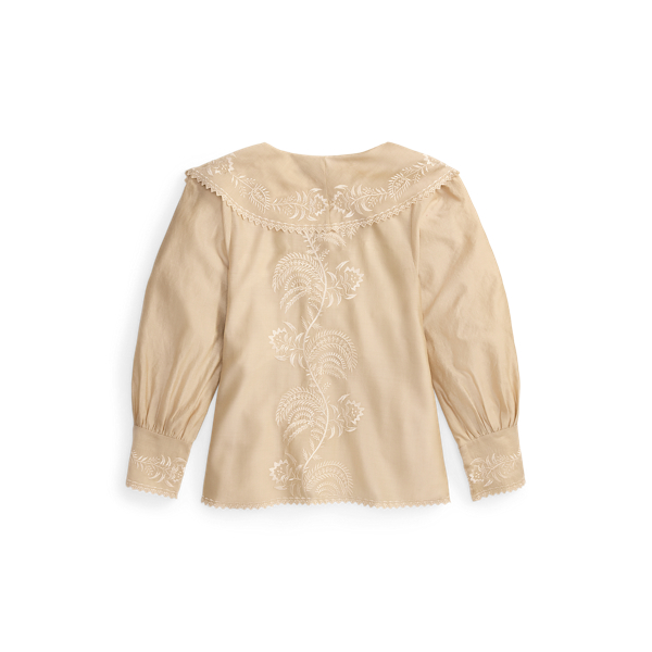 Embroidered Cotton-Silk Blouse