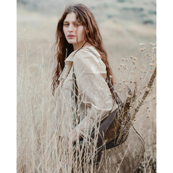 Embroidered Cotton-Silk Blouse