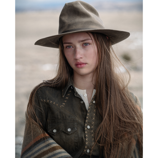 Washed Brown Denim Western Shirt