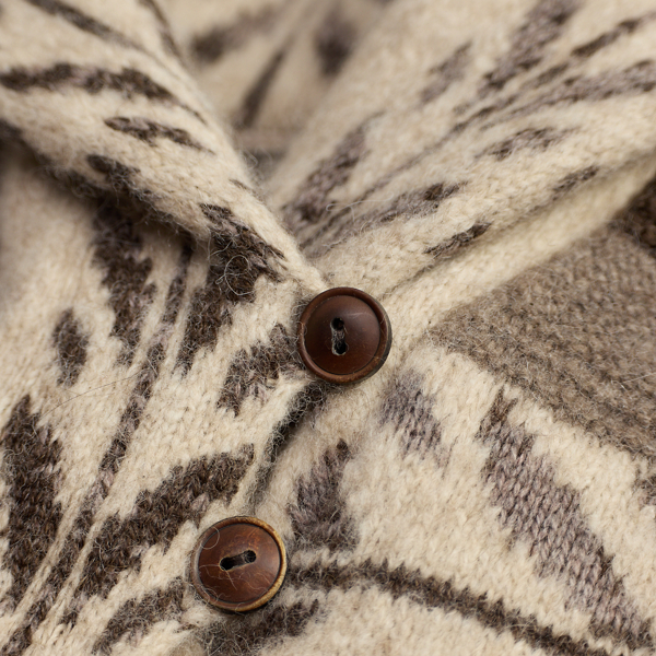 Cardigan en laine m&eacute;lang&eacute;e &agrave; rayures