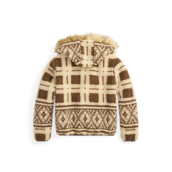 Veste en molleton et fausse fourrure