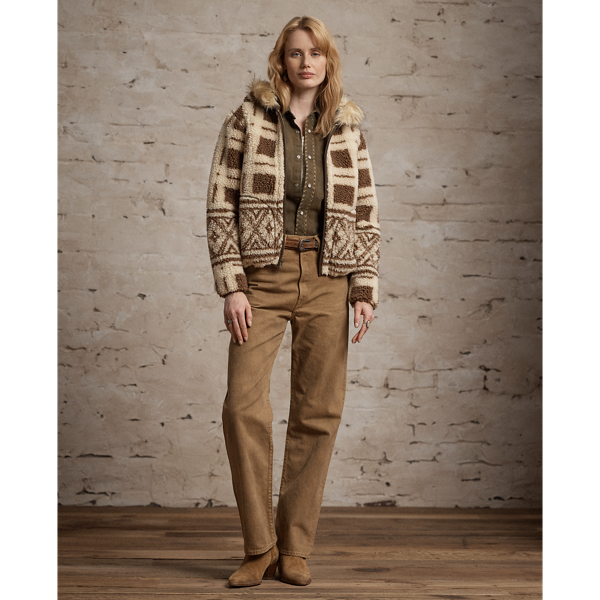 Veste en molleton et fausse fourrure