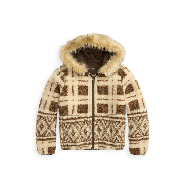 Veste en molleton et fausse fourrure