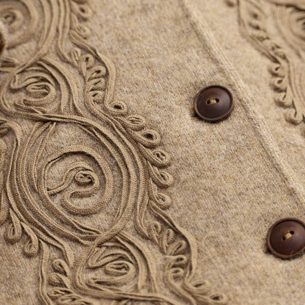 スータッシュトリム ウールコットン フリース ジャケット