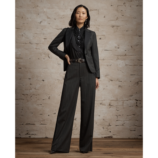 Striped Wool Western Tuxedo Jacket