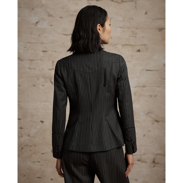 Striped Wool Western Tuxedo Jacket