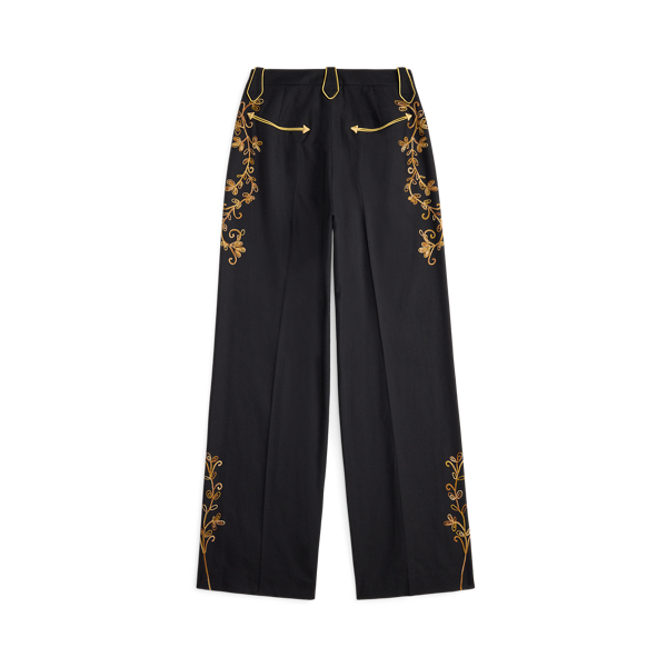 Black/Gold Embroidered Twill Western Pant RRL 6