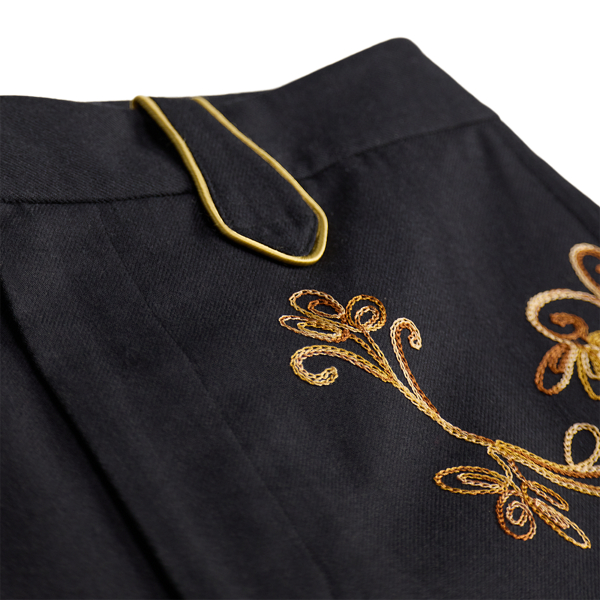 Black/Gold Embroidered Twill Western Pant RRL 7