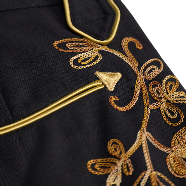 Black/Gold Embroidered Twill Western Pant RRL 8