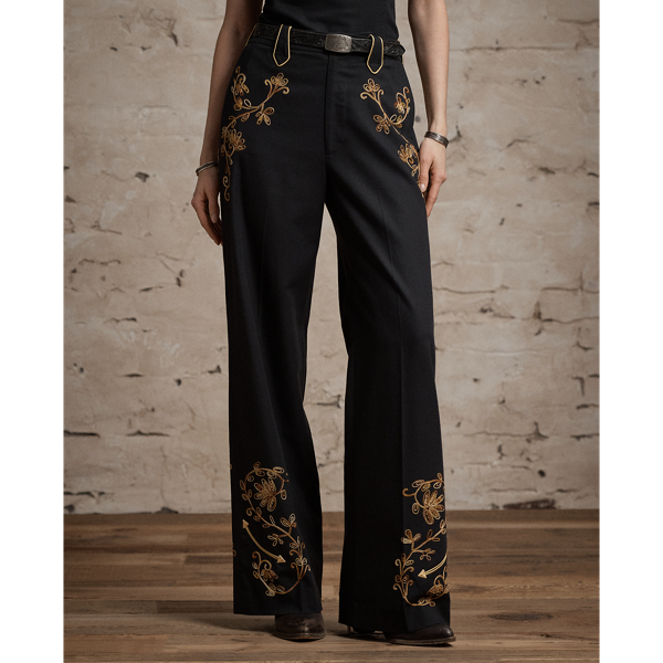 Black/Gold Embroidered Twill Western Pant RRL 3