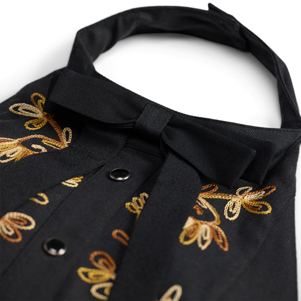 Black/Gold Embroidered Twill Western Halter Top RRL 7