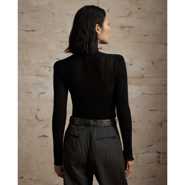 Crochet-Detail Pointelle Top