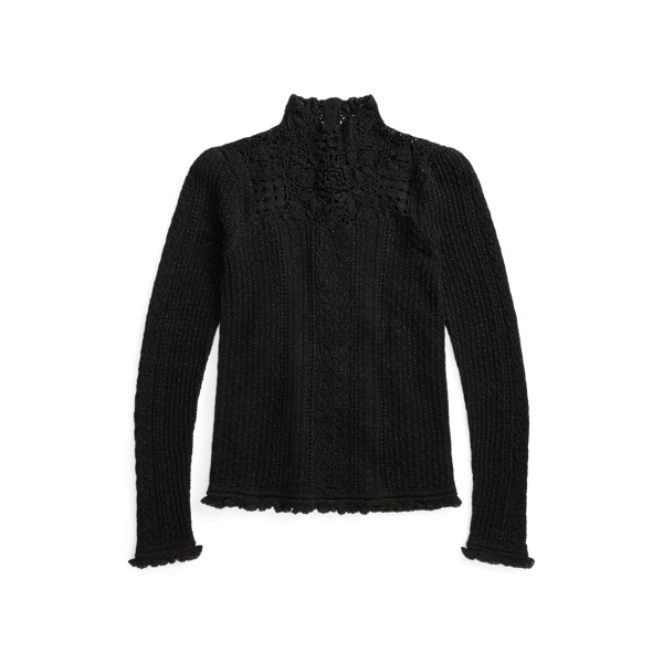 Crochet-Detail Pointelle Top
