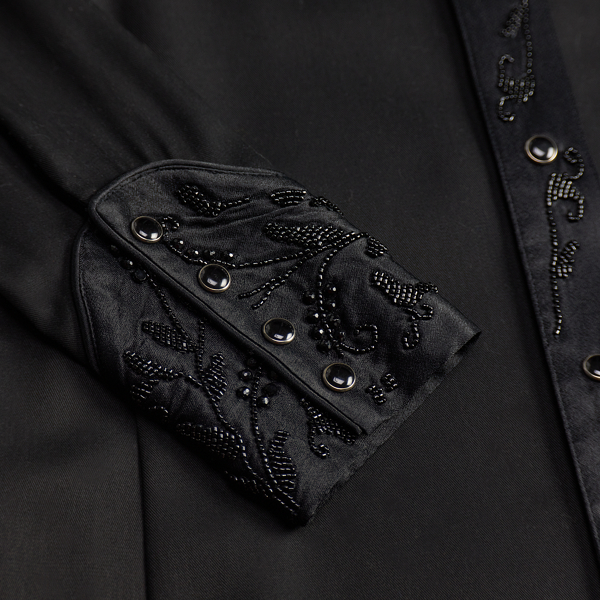 Hand-Beaded Twill Western Dress