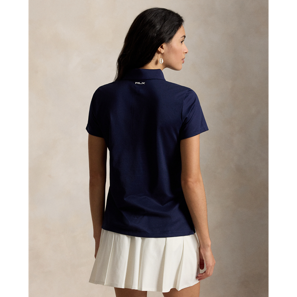 Navy/Lilac/White Tailored Fit Jersey Polo Shirt RLX 5