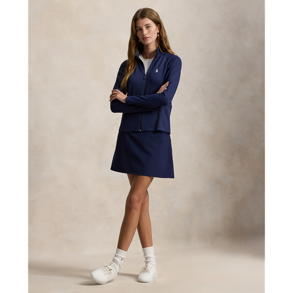 Refined Navy Cable Stretch-Jacquard Zip Jacket RLX 4