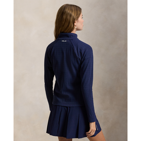 Refined Navy Cable Stretch-Jacquard Zip Jacket RLX 5