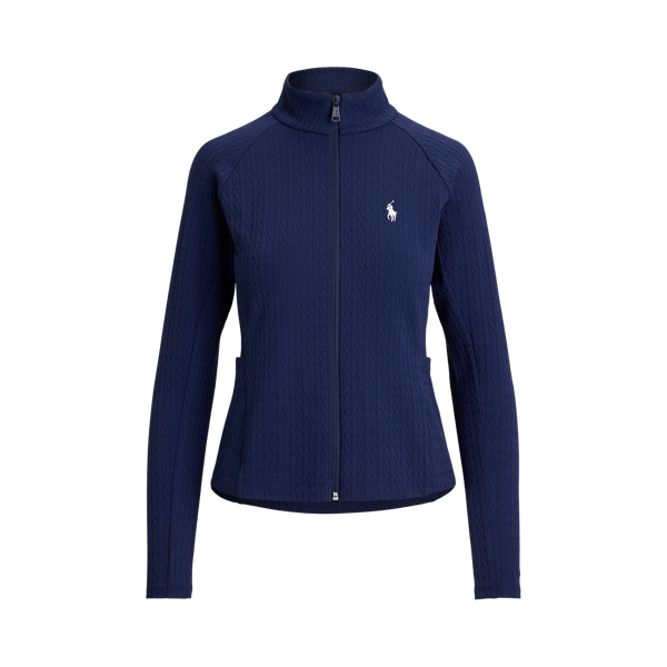 Refined Navy Cable Stretch-Jacquard Zip Jacket RLX 2