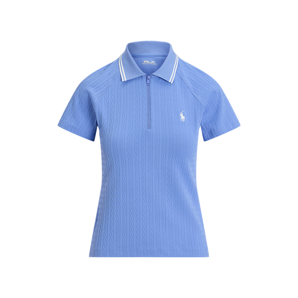 Polo demi-zippé torsadé en jacquard
