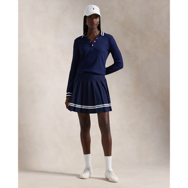 Refined Navy High-Waisted Pleated Skort RLX 1