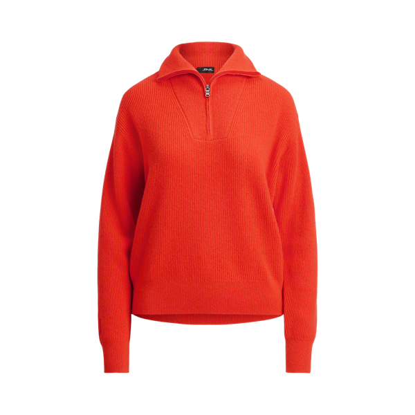 Rib-Knit Cashmere Half-Zip Sweater