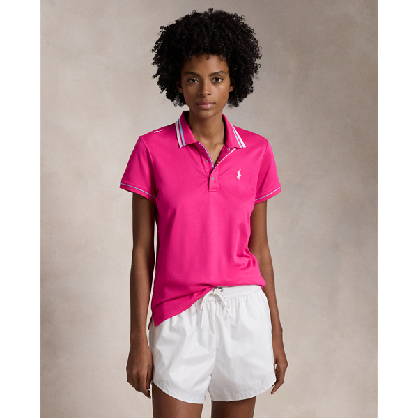 Pink polo shirts women's best sale