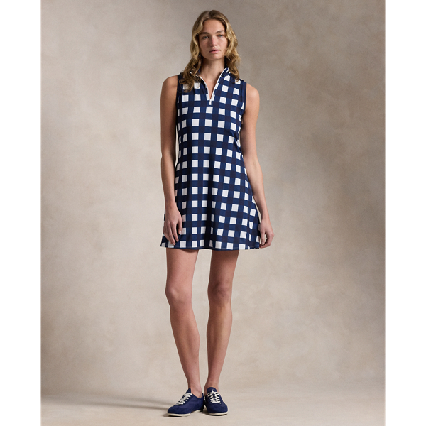 Plaid Jersey Quarter-Zip Dress