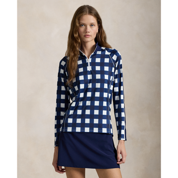 Exploded Plaid Stretch Interlock Quarter-Zip Mockneck RLX 1