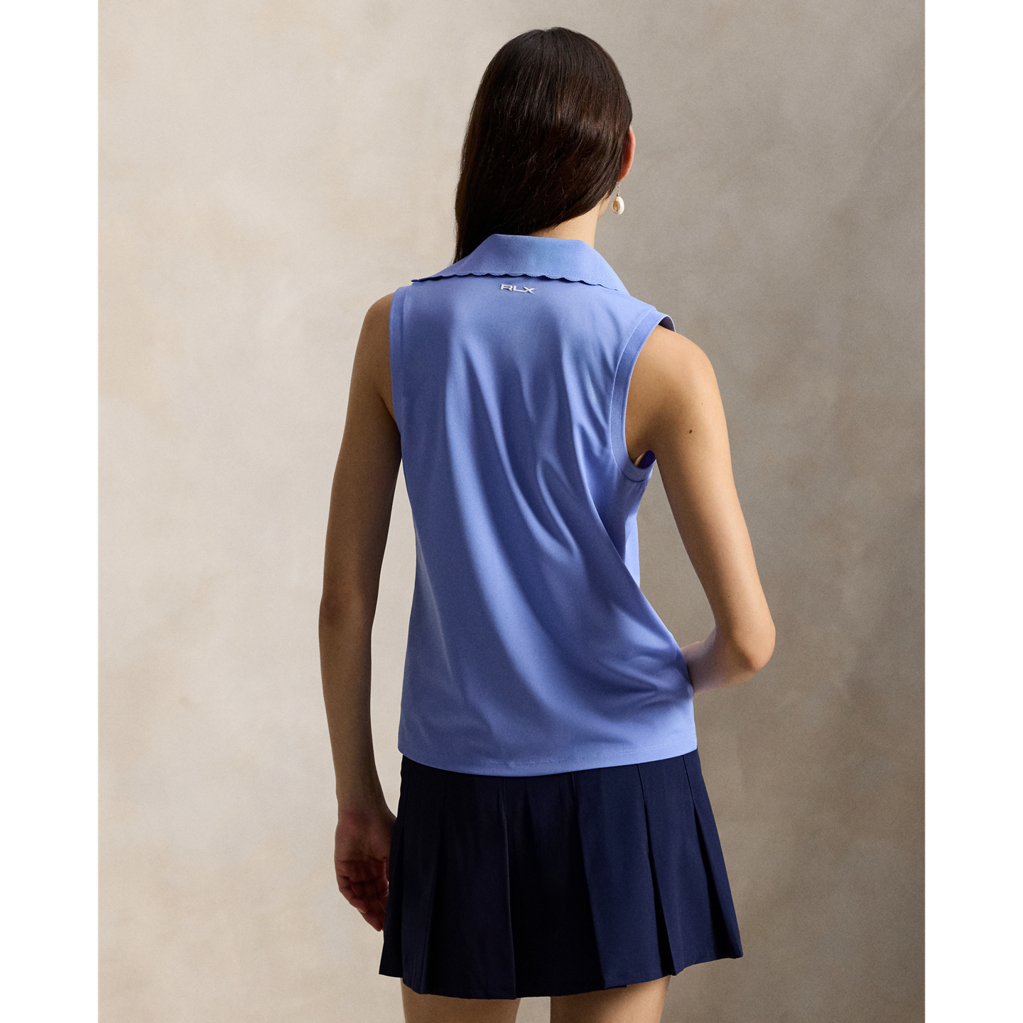 Женское поло Ralph Lauren Tailored Fit Sleeveless Polo, цвет: Синий туманный — фото 2