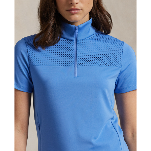 Paneled Quarter-Zip Short-Sleeve Shirt