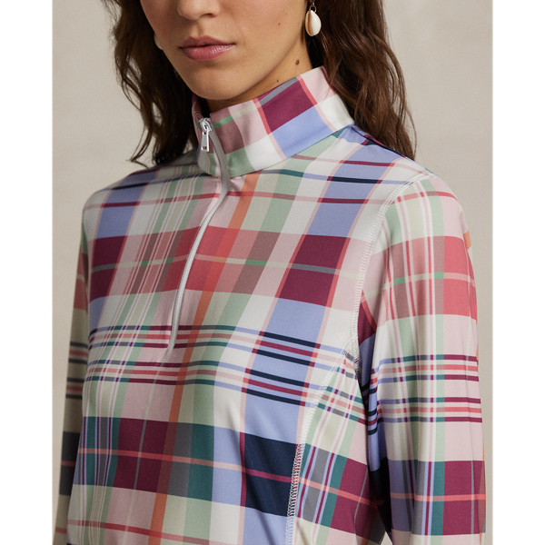 Plaid Stretch Jersey Quarter-Zip