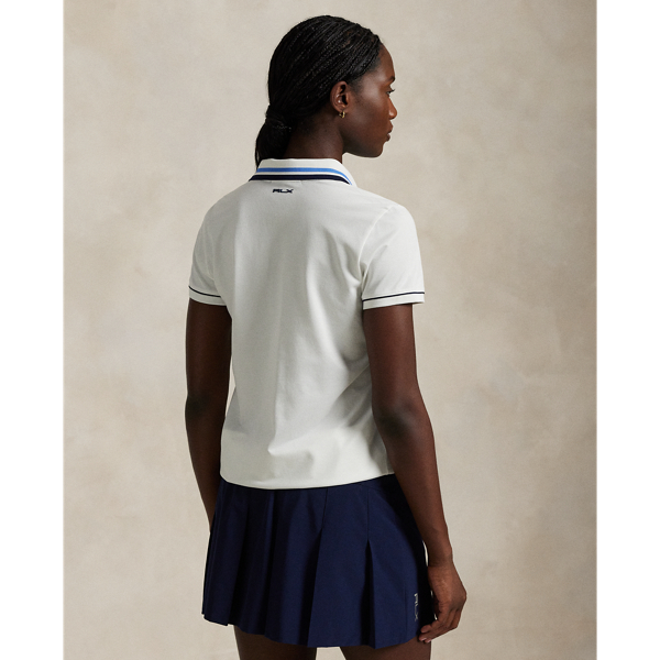 Ceramic White Navy Tailored Fit Jersey Polo Shirt RLX 5