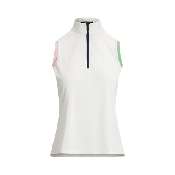 レディースウェア SLP Sleeveless Polo Golftini | Light Pink Sleeveless Zip Stretch Polo - Ladies