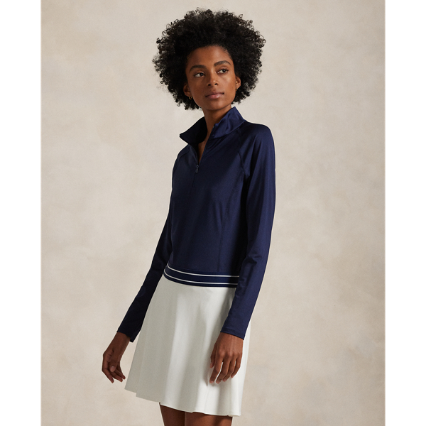 Refined Navy Stretch Jersey Quarter-Zip RLX 1