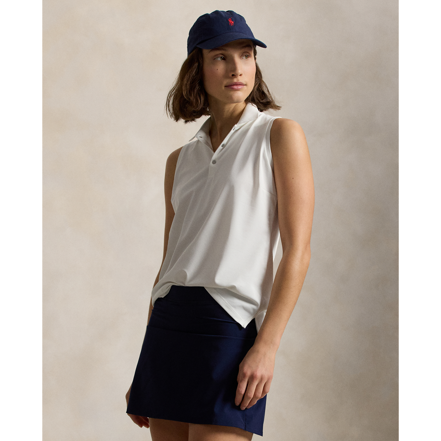 Женское поло Ralph Lauren Classic Fit Sleeveless Tour Polo, цвет: Белый — фото 4