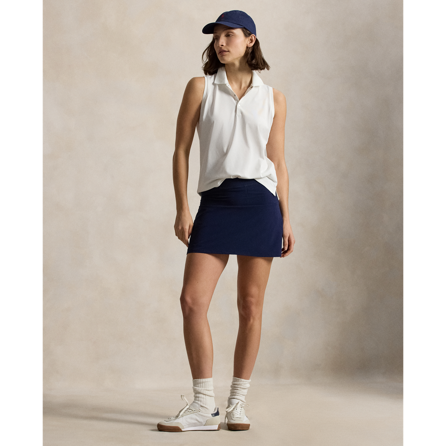 Женское поло Ralph Lauren Classic Fit Sleeveless Tour Polo, цвет: Белый — фото 1