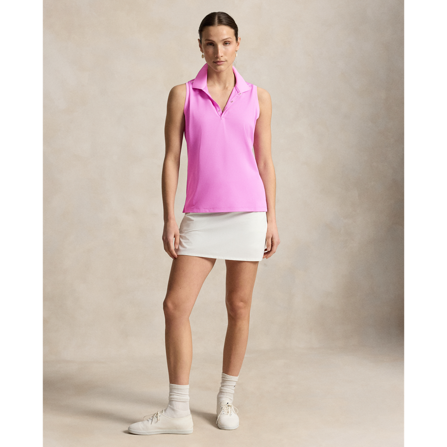 Женское поло Ralph Lauren Classic Fit Sleeveless Polo, цвет: Фиолетовый — фото 1
